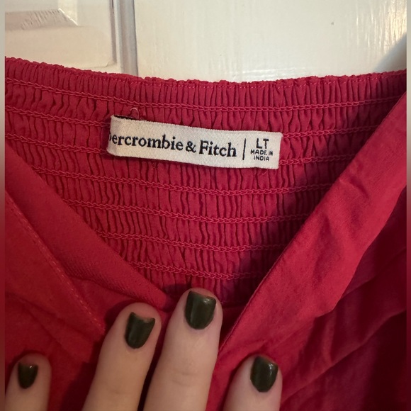 Abercrombie & Fitch Pink Emerson Smocked Puff Sleeve Maxi Dress Tall NWOT - Picture 4 of 8